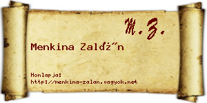 Menkina Zalán névjegykártya
